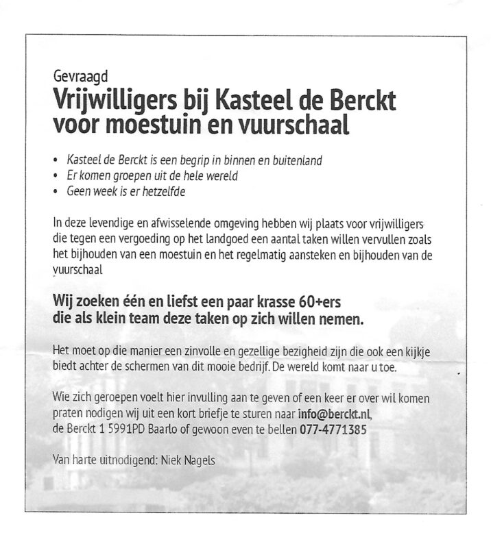 KBO – excursie Kasteel De Berckt (maandag 29 april)