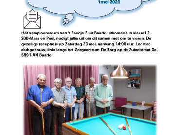 Biljartteam Paedje-2 kampioen